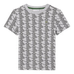 Lacoste T-Shirt Girocollo Tinta Unita con Fantasia per Bambino TJ8411 GRIGIO LACOSTE 