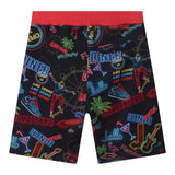 Lanvin Bermuda Solid Color Print Fantasy With Contrast Elastic Waistband Black For Boys