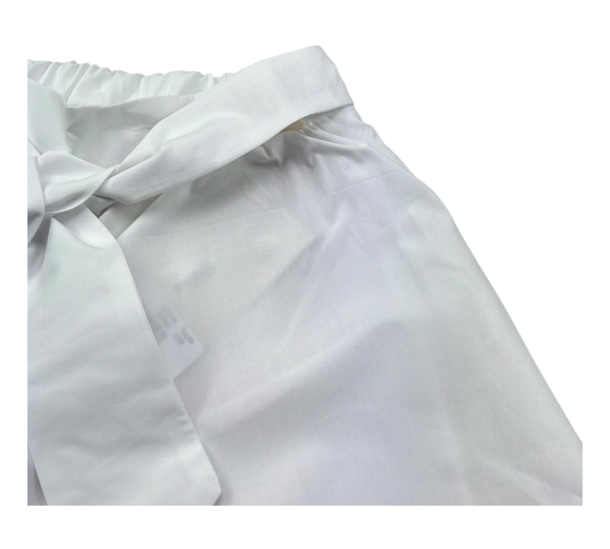 Le Bebe Pantalone Tinta Unita Modello Palazzo con Elastico In Vita per Neonata LBG6358 BIANCO LE BEBE 