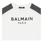 BALMAIN t-shirt girocollo tinta unita con stampa Bianco per Bambino BV8Q81 BIANCO BALMAIN 