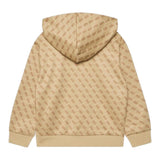 Guess Felpa Tinta Unita con Cappuccio E Fantasia per Bambino L5RQ24FL04Q BEIGE GUESS 