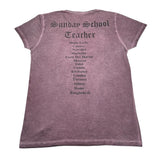 Sunday School Teacher T-Shirt Mezza Manica tinta unita con Stampe Rosa per Bambino TBS ROSA SUNDAY SCHOOL TEACHER 