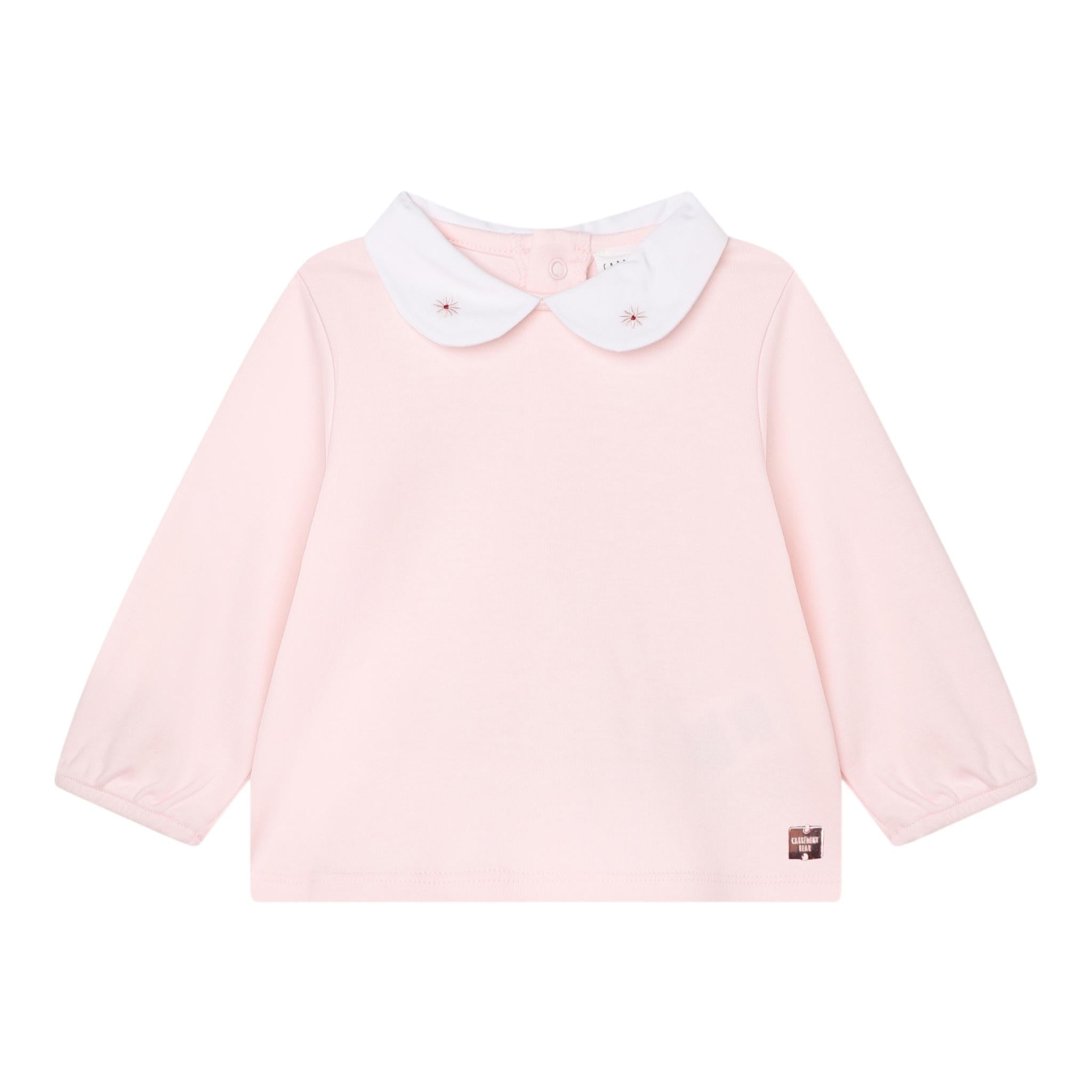 CARRE'MENT BEAU shirt tinta unita con colletto in contrasto Rosa per Neonata Y05301 ROSA CARRE'MENT BEAU 