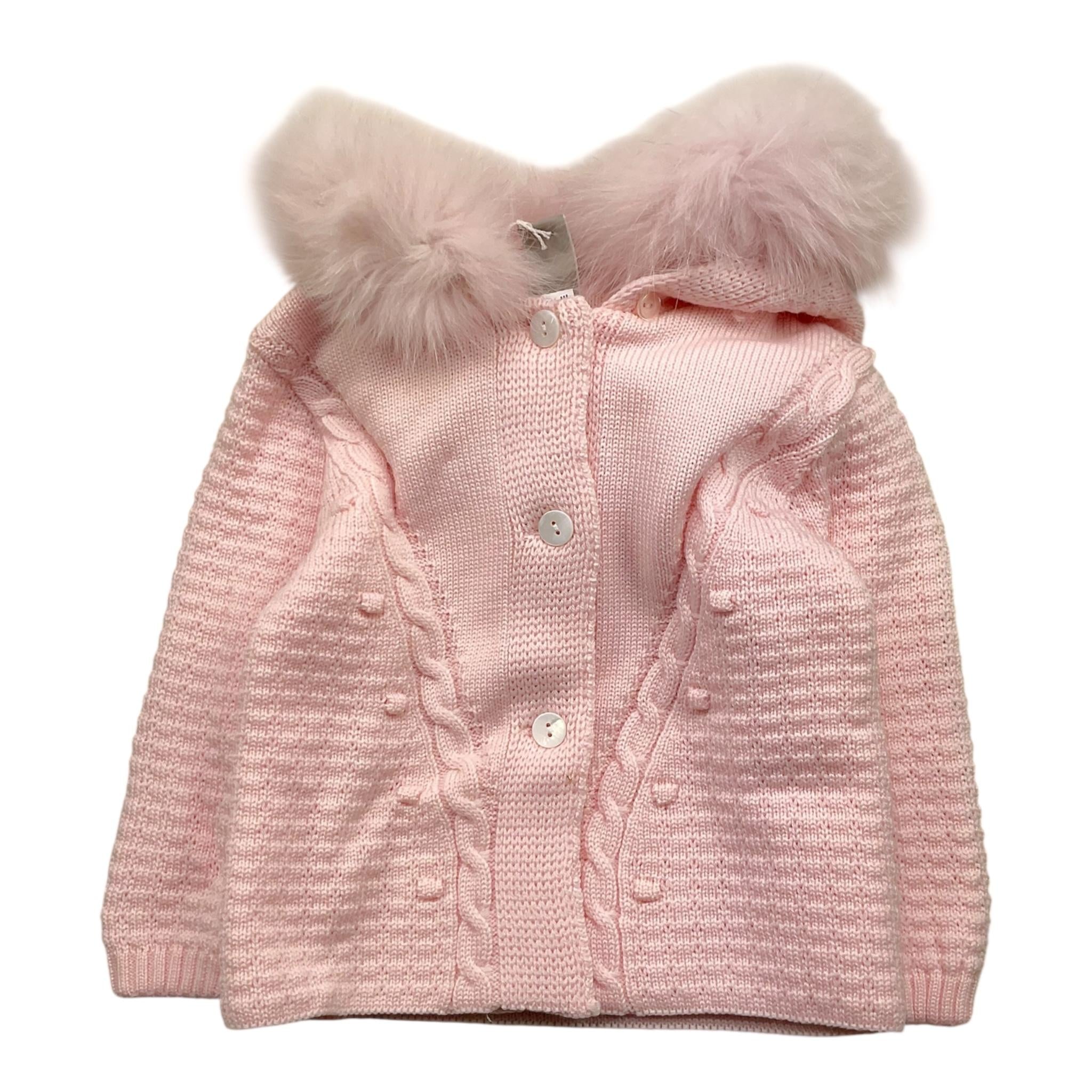 MARLU' cardigan tinta unita con cappuccio Rosa per Neonata IG1140 ROSA MARLU' 