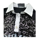John Richmond Polo Mezza Manica Tinta Unita Paillettata per Bambina RGP26041PO NERO JOHN RICHMOND 