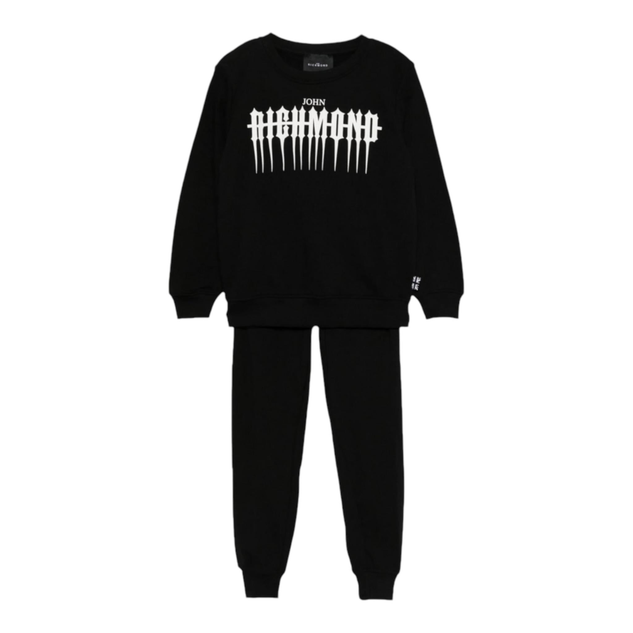 JOHN RICHMOND completo 2pz felpa- pantalone tinta unita Nero per Bambino RBA24152CF NERO JOHN RICHMOND 