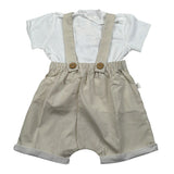Teddy E Minou Completo 2 Pezzi T-Shirt-Salopette per Neonato E15CP066C4134 BIANCO/BEIGE TEDDY E MINOU 