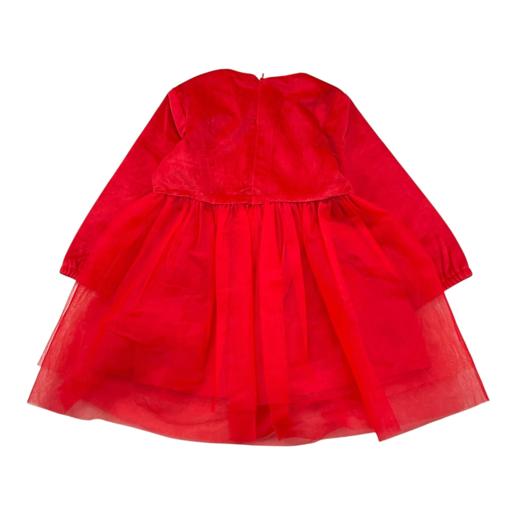 Y-CLU abito tinta unita con tulle Rosso per Neonata YN20701 ROSSO Y-CLU 