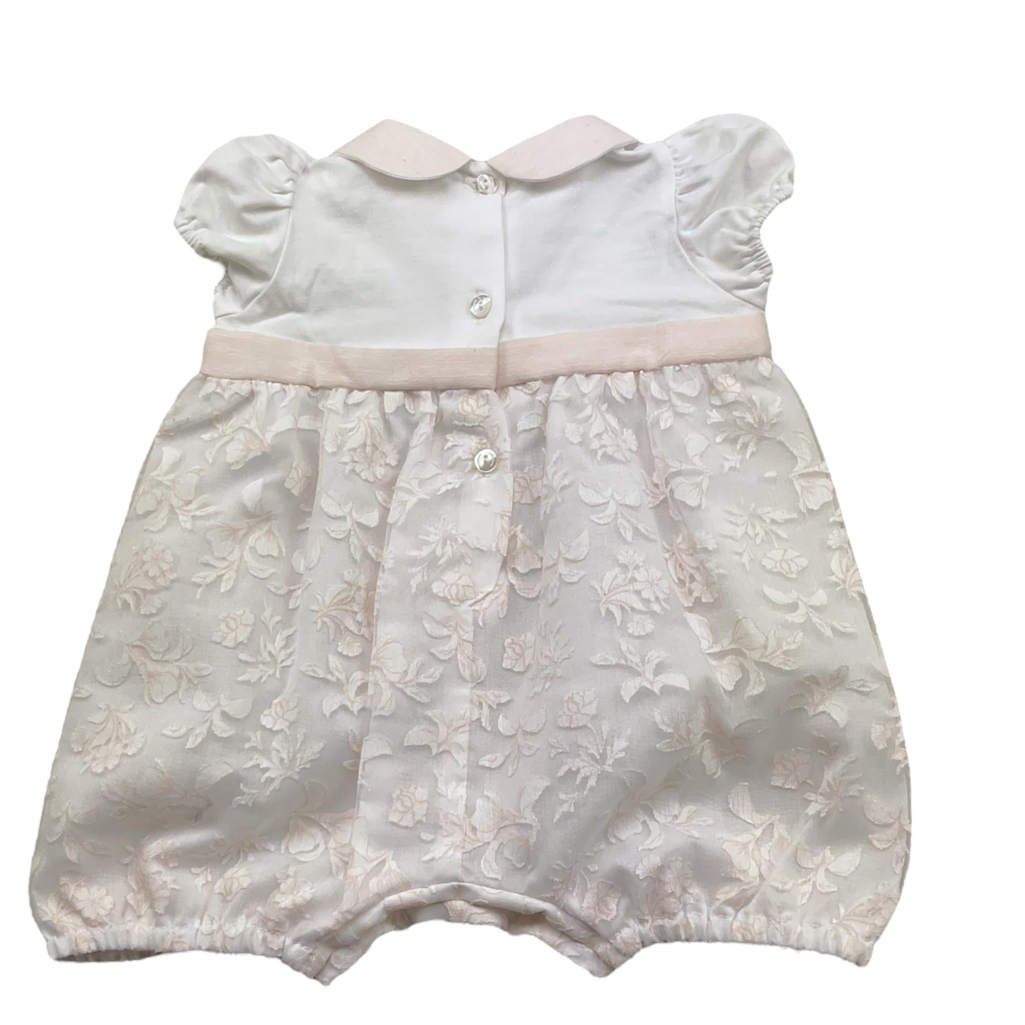 Ninnaoh Pagliaccetto Tinta Unita con Applicazione E Ricami per Neonata E25P4 BIANCO NINNAOH 