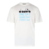 Diadora Crew Neck T-Shirt Solid Color With Contrast Prints Cream For Boys