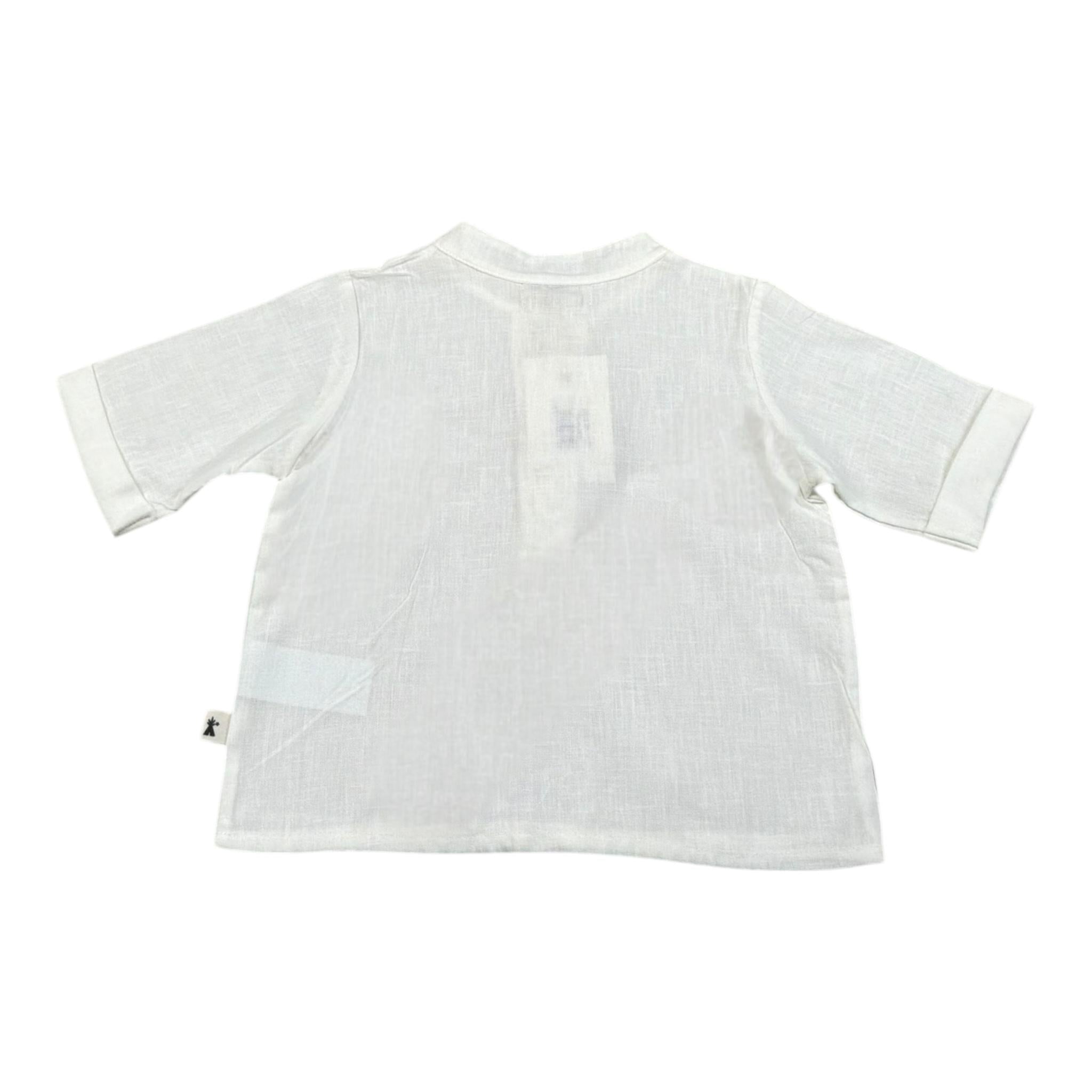 Petit Indi camiciaMezza Manica Girocollo Tinta Unita  per Neonato SS25BK7120XN BIANCO PETIT INDI 