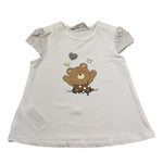 Mayoral T-Shirt Girocollo Tinta Unita con Stampa Orso per Neonata 1070 BIANCO MAYORAL 