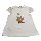 Mayoral T-Shirt Girocollo Tinta Unita con Stampa Orso per Neonata 1070 BIANCO MAYORAL 