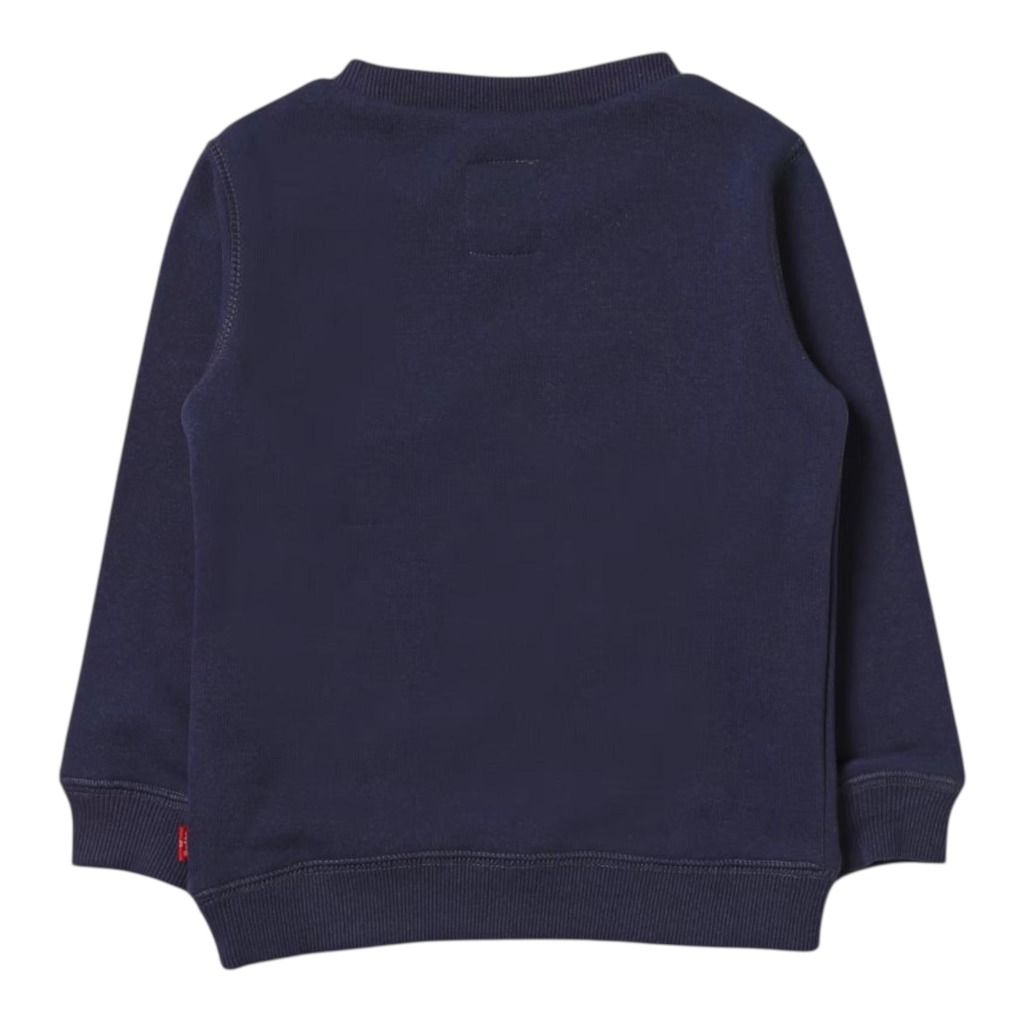LEVI'S felpa chiusa girocollo tinta unita con stampa logo Blu per Neonato 6E9079 BLU LEVI'S 