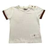 Manuel Ritz Plain T-Shirt With Contrasting Trim White For Newborns