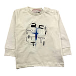 CESARE PACIOTTI shirt girocollo tinta unita con stampa in contrasto Panna per Neonato TSP5315BX PANNA CESARE PACIOTTI 