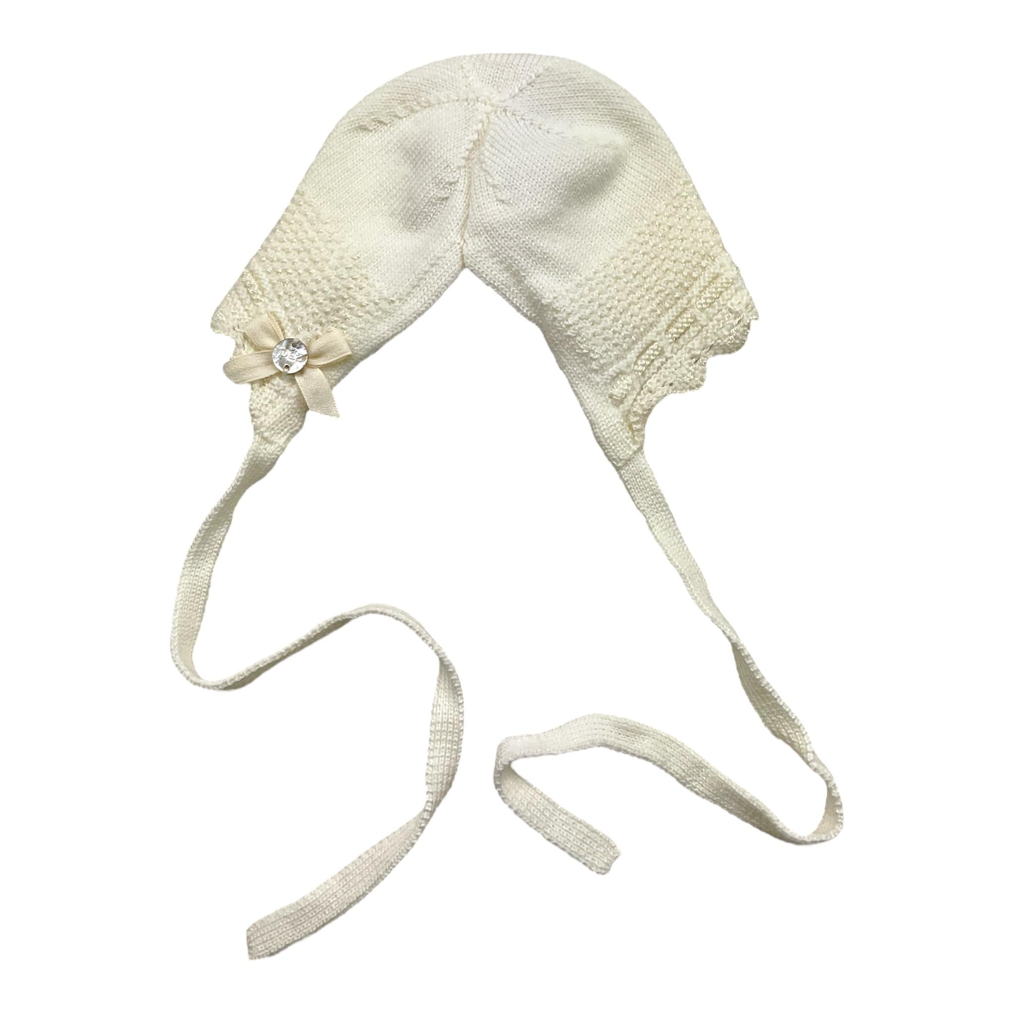 PAZ RODRIGUEZ cappello tinta unita con ricami Panna per Neonata 011111835 PANNA PAZ RODRIGUEZ 