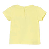 Liu Jo Solid Color Crew Neck T-Shirt with Yellow Glitter Print for Baby Girls