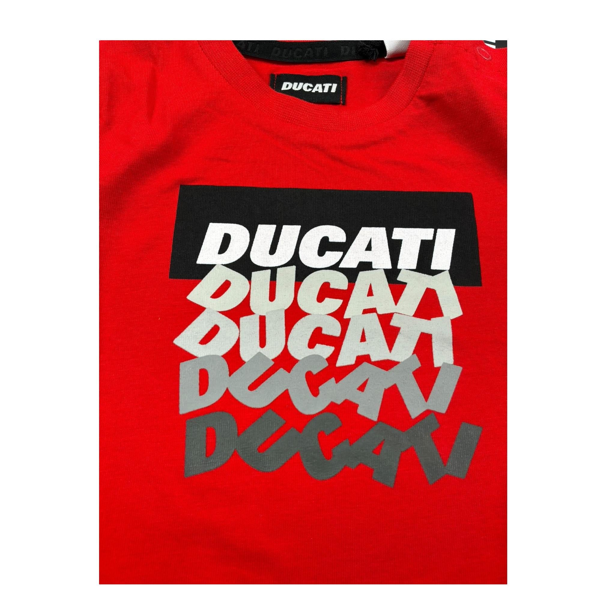 Ducati T-Shirt Girocollo Tinta Unita con Stampe per Neonato G6611 ROSSO DUCATI 