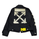 OFF-WHITE giubbino in denim tinta unita con stampa Nero per Bambino OBYE001F23 NERO OFF-WHITE 