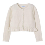 Mayoral Cardigan Tinta Unita con Rouches per Bambina 3374 AVORIO MAYORAL 