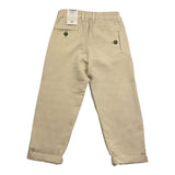 Berna Solid Color Pants With Elastic Waist Beige For Boys
