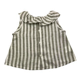 Paio Crippa Shirt Sleeveless Striped Pattern White/Green For Baby Girl
