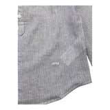 Paolo Pecora Plain Shirt With Striped Pattern And White Korean Collar For Boys