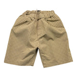 Zero Ampere Bermuda Solid Color With Beige Check Pattern For Newborn