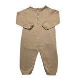 Wedoble Long Sleeve Solid Color Beige Romper For Newborn