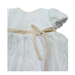 Le Bebe Abito Mezza Manica Cerimoniale Tinta Unita per Neonata LBG6325 BIANCO LE BEBE 