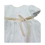 Le Bebe Abito Mezza Manica Cerimoniale Tinta Unita per Neonata LBG6325 BIANCO LE BEBE 