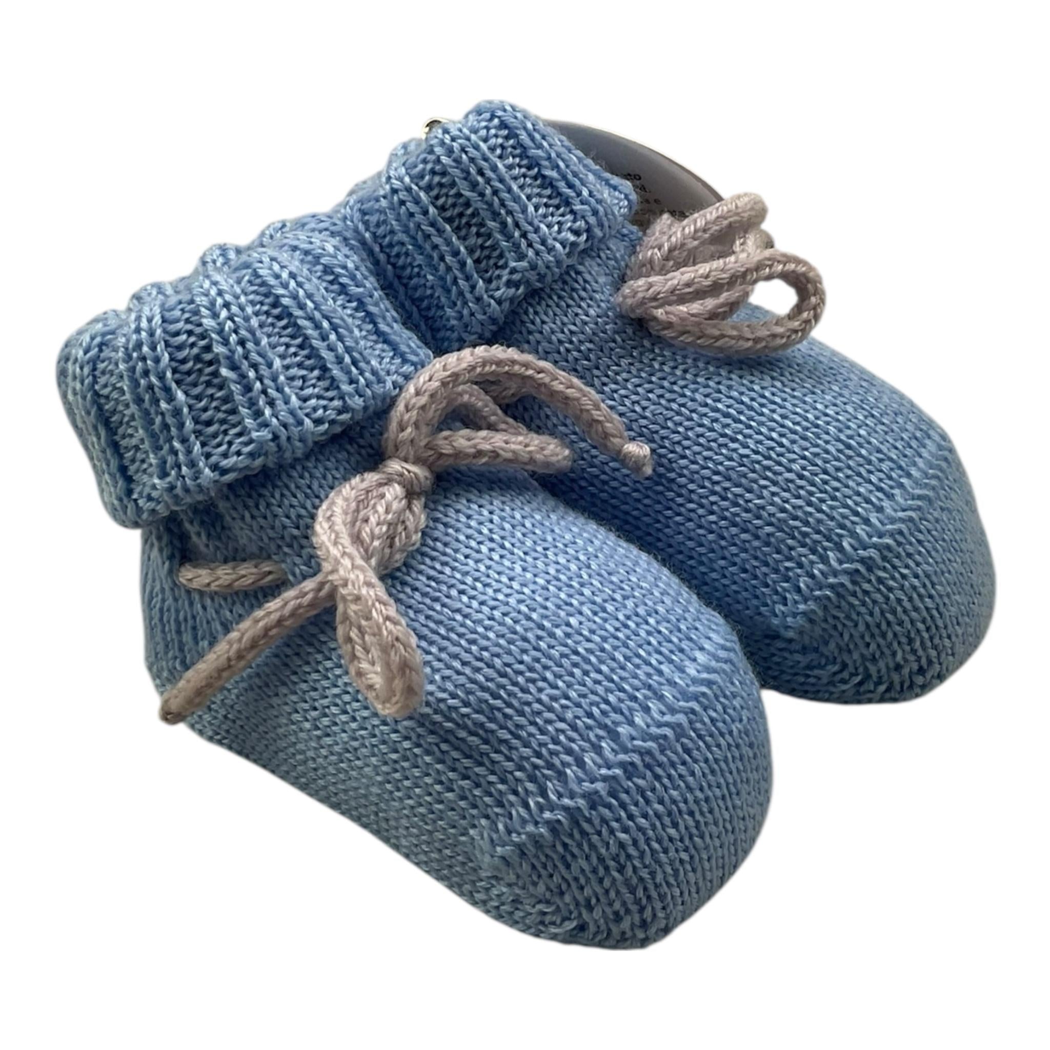 BABY LORD babbucce tinta unita cn fiocco in contrasto Azzurro per Neonata 7006 AZZURRO BABY LORD 