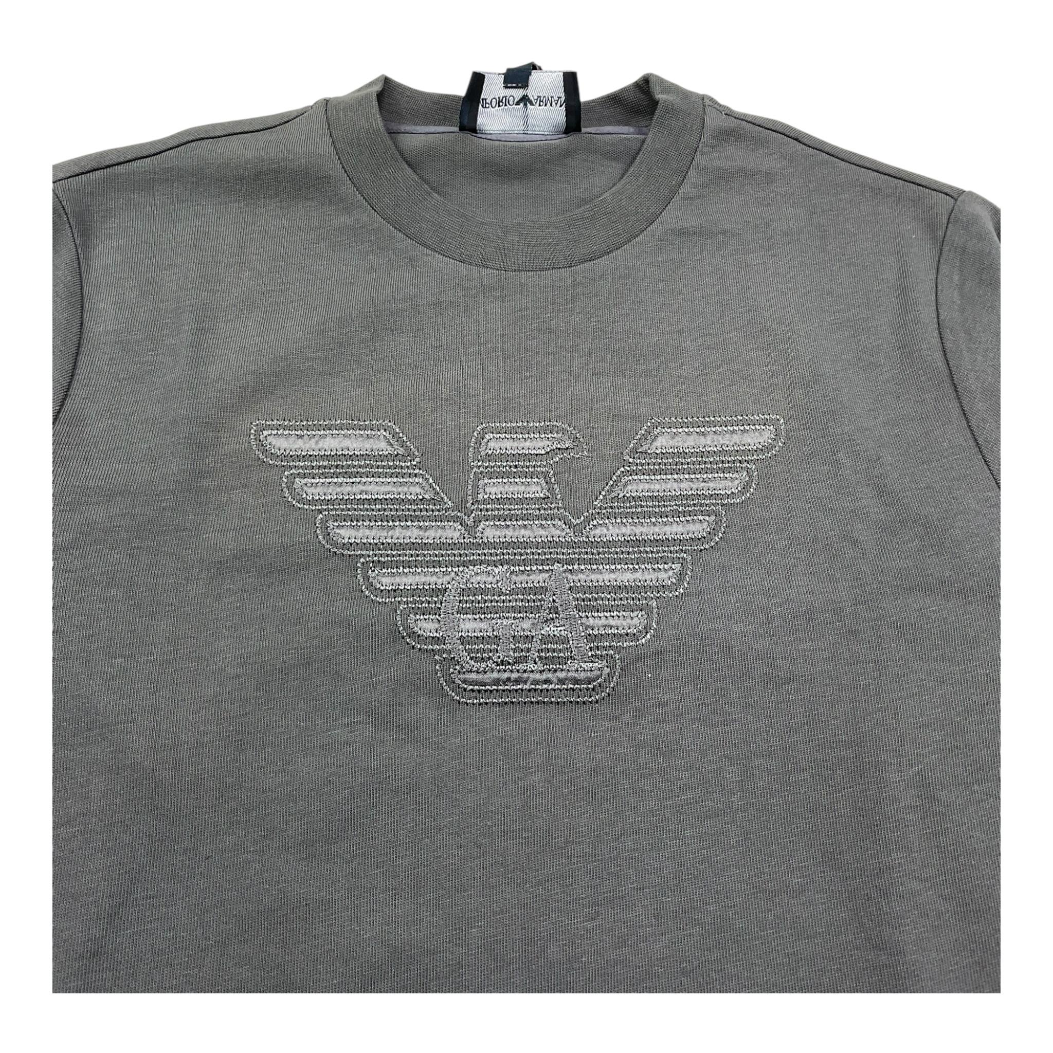 Emporio Armani Shirt Girocollo Tinta Unita con Logo per Bambino 6D4TJC VERDE EMPORIO ARMANI 
