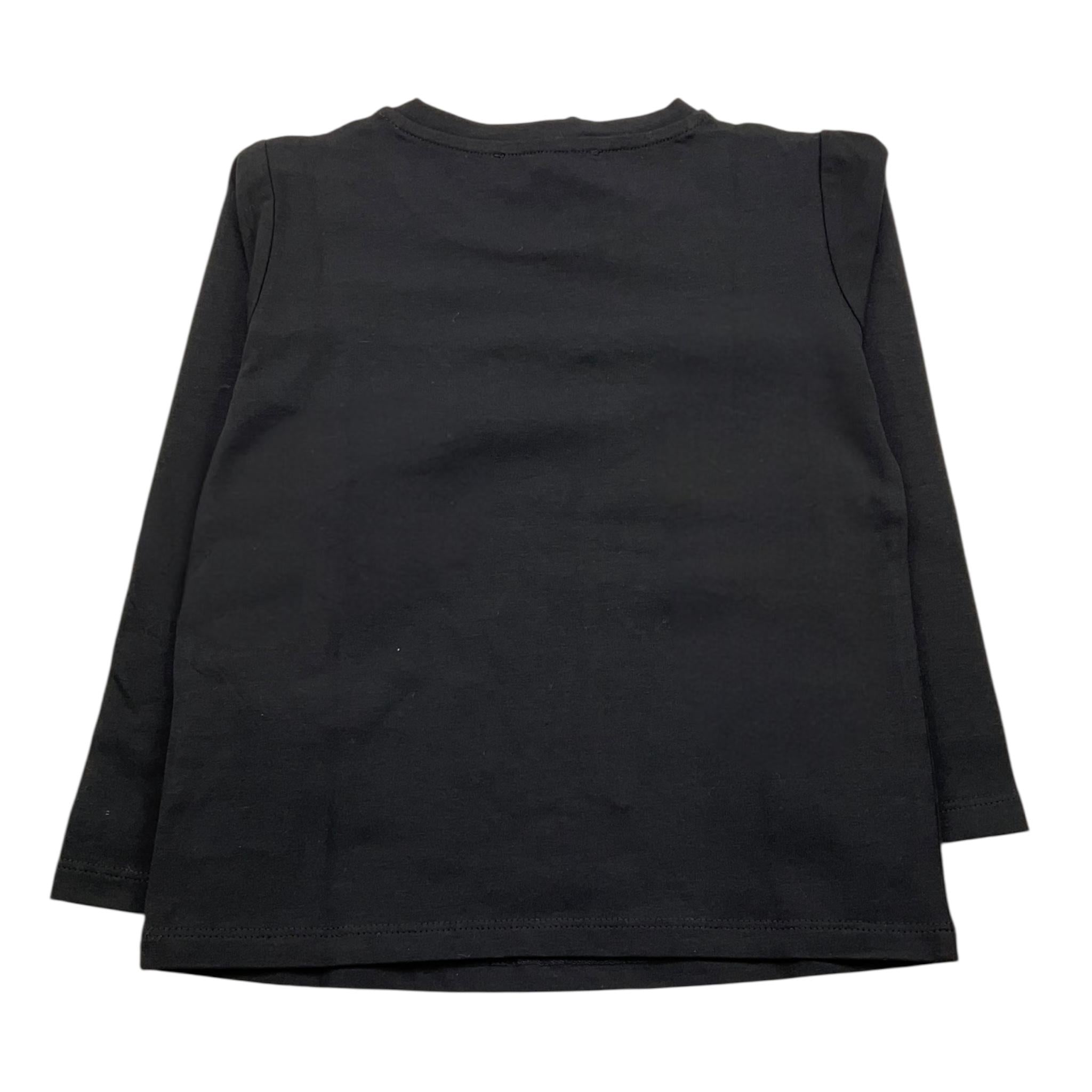 MISS BLUMARINE shirt girocollo tinta unita con stampa brillantinata Nero per Bambina IF4097 NERO MISS BLUMARINE 