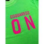 Dsquared2 T-Shirt Girocollo tinta unita con Logo Verde Fluo per Bambino DQ2416 VERDE FLUO DSQUARED2 