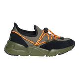 Diesel Sneakers Solid Color With Laces And Green Rubber Sole For Boys