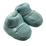 Little Bear Two-Tone Aqua Green Baby Booties