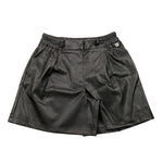 MANILA GRACE short in ecopelle tinta unita con elastico in vita Nero per Bambina MFJF24P114 NERO MANILA GRACE 