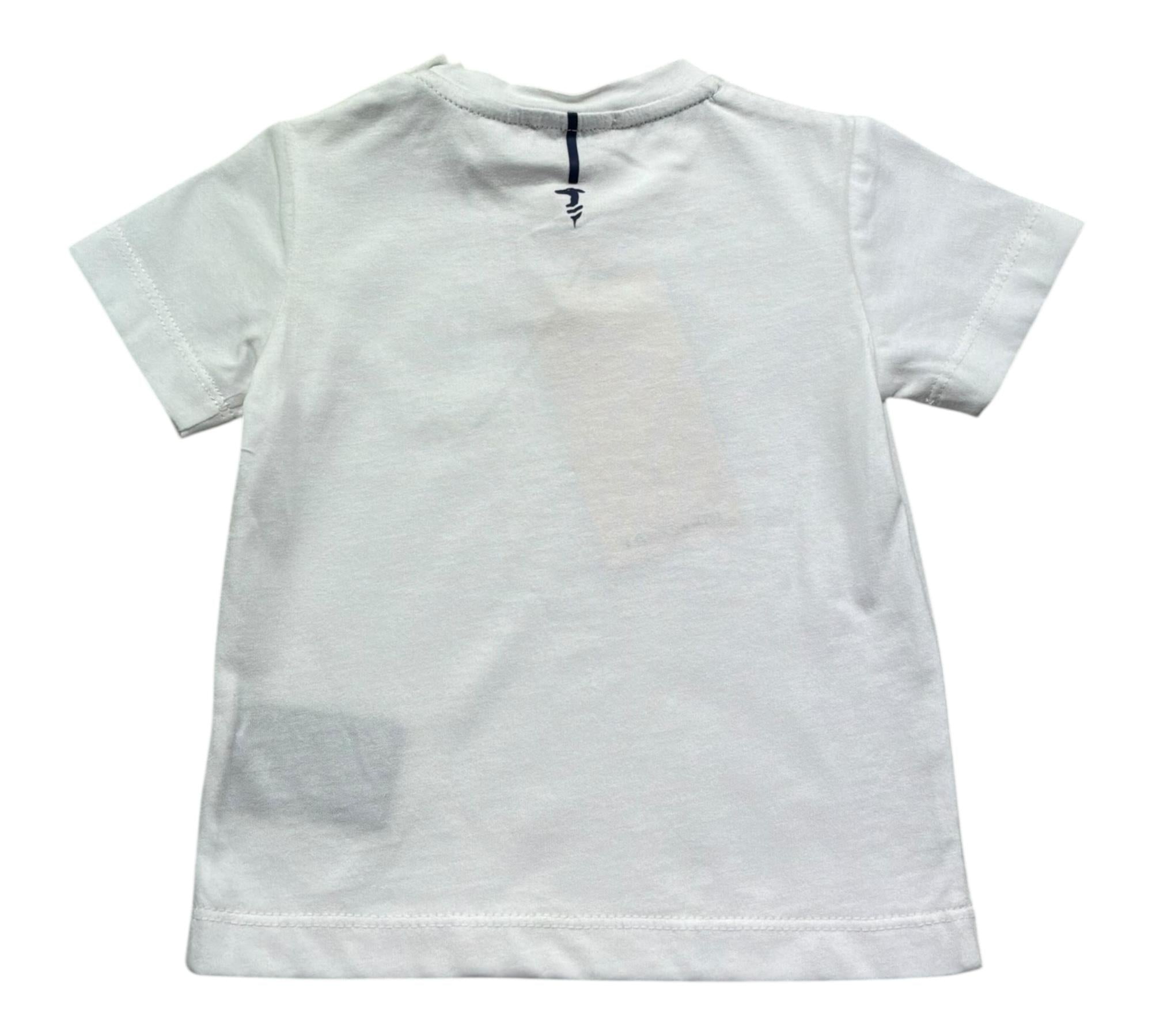 Trussardi T-Shirt Girocollo Tinta Unita con Stampe per Neonato TIP26035TS BIANCO TRUSSARDI 