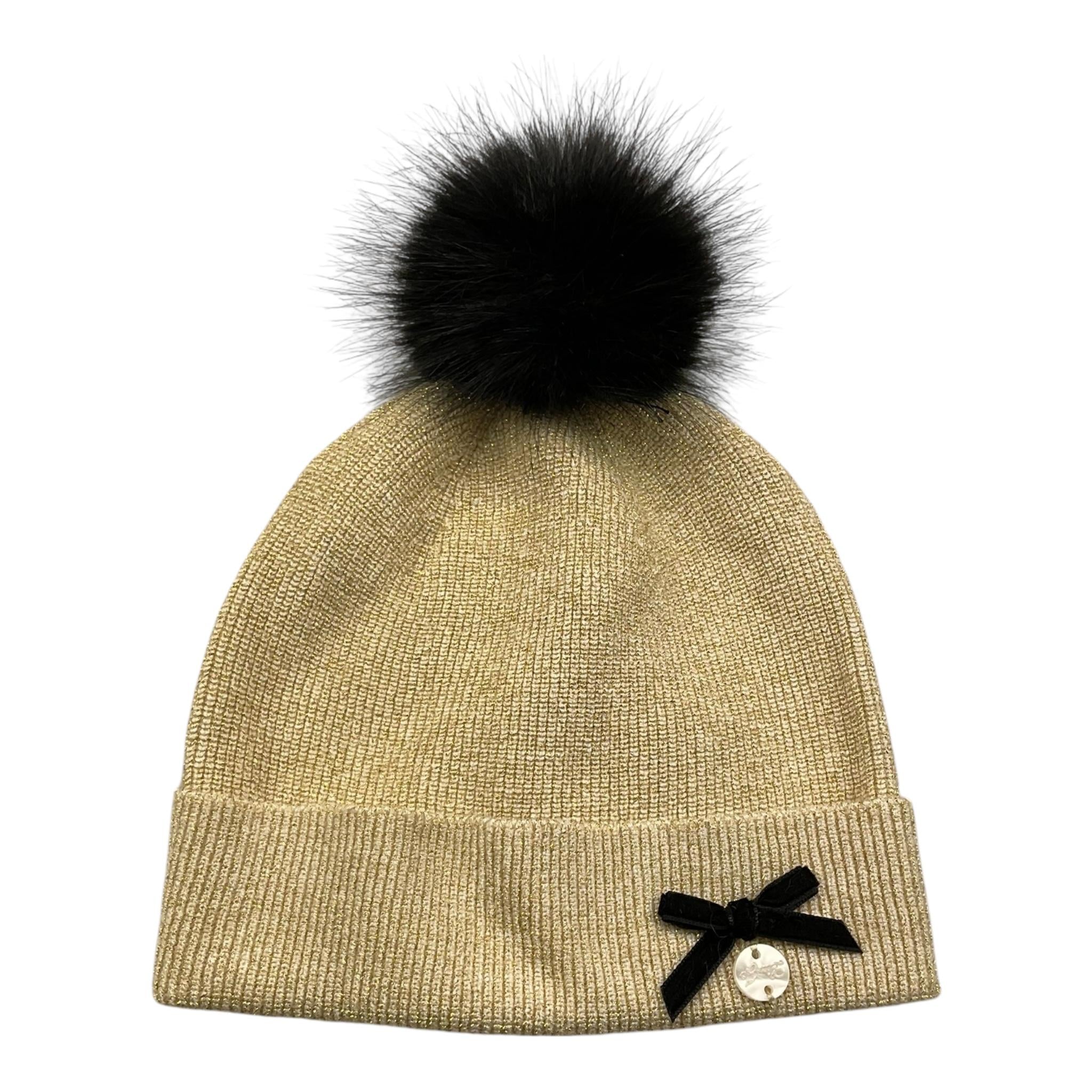 MONNALISA cappello tinta unita con pon pon Oro per Neonata HF4080XX ORO MONNALISA 