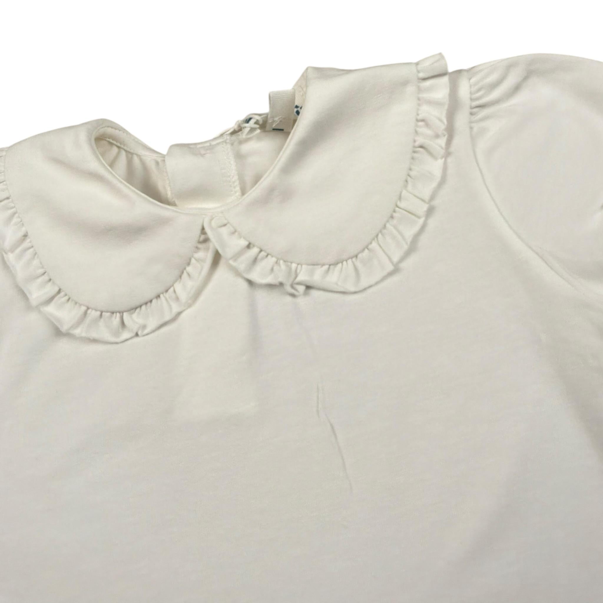 Lalalu' T-Shirt Tinta Unita con Colletto per Neonata TSL170PB BIANCO LALALU' 