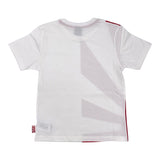 Kejo Solid Color Crew Neck T-Shirt With Contrast Print White For Boys