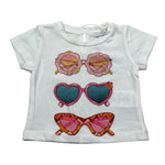 M+E' T-Shirt Girocollo Tinta Unita con Stampa per Neonata UE1860XX PANNA M+E' 