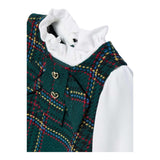 ABEL & LULA abito tinta unita con finta camicia e fantasia Verde per Neonata 5511 VERDE ABEL & LULA 