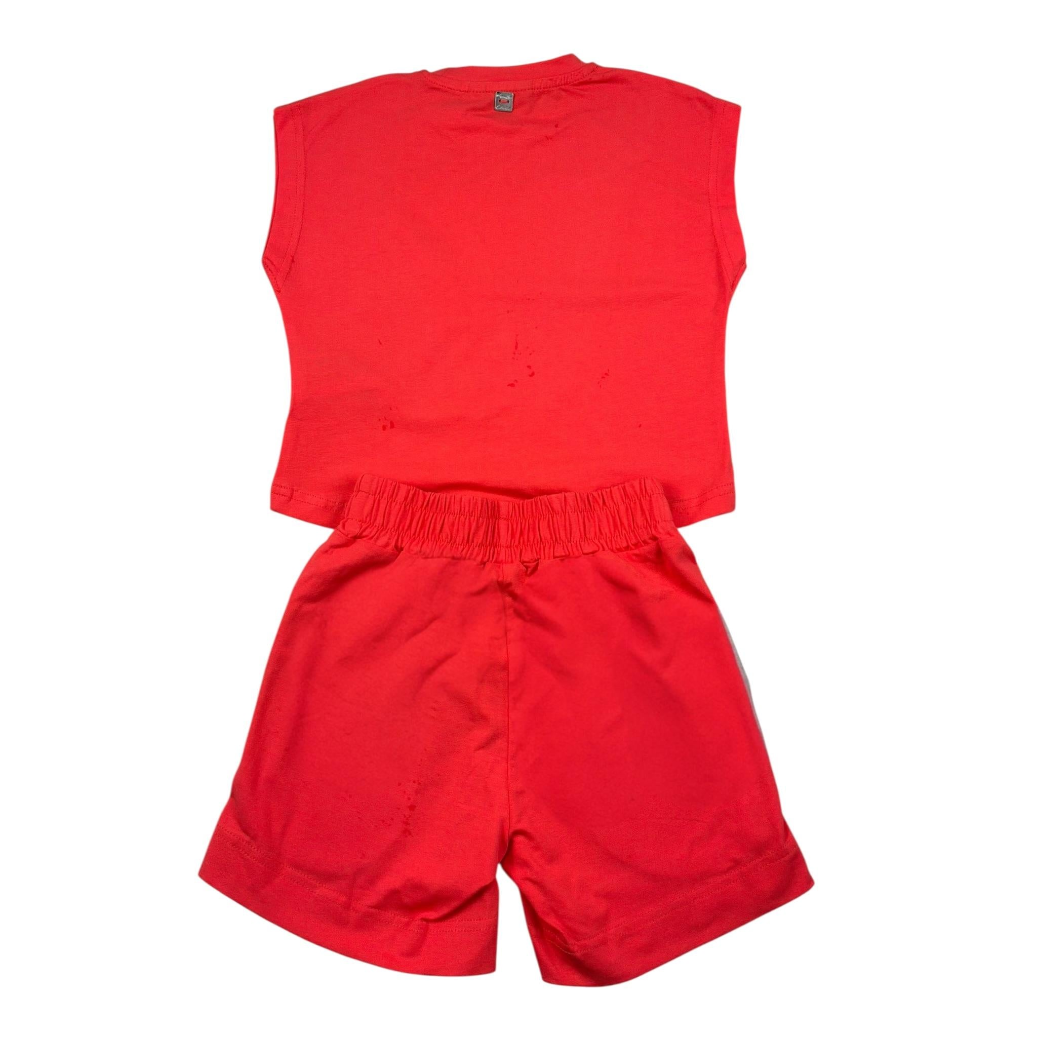 Manila Grace Completo 2 Pezzi T-Shirt-Short per Bambina 418DMBS25 CORALLO MANILA GRACE 