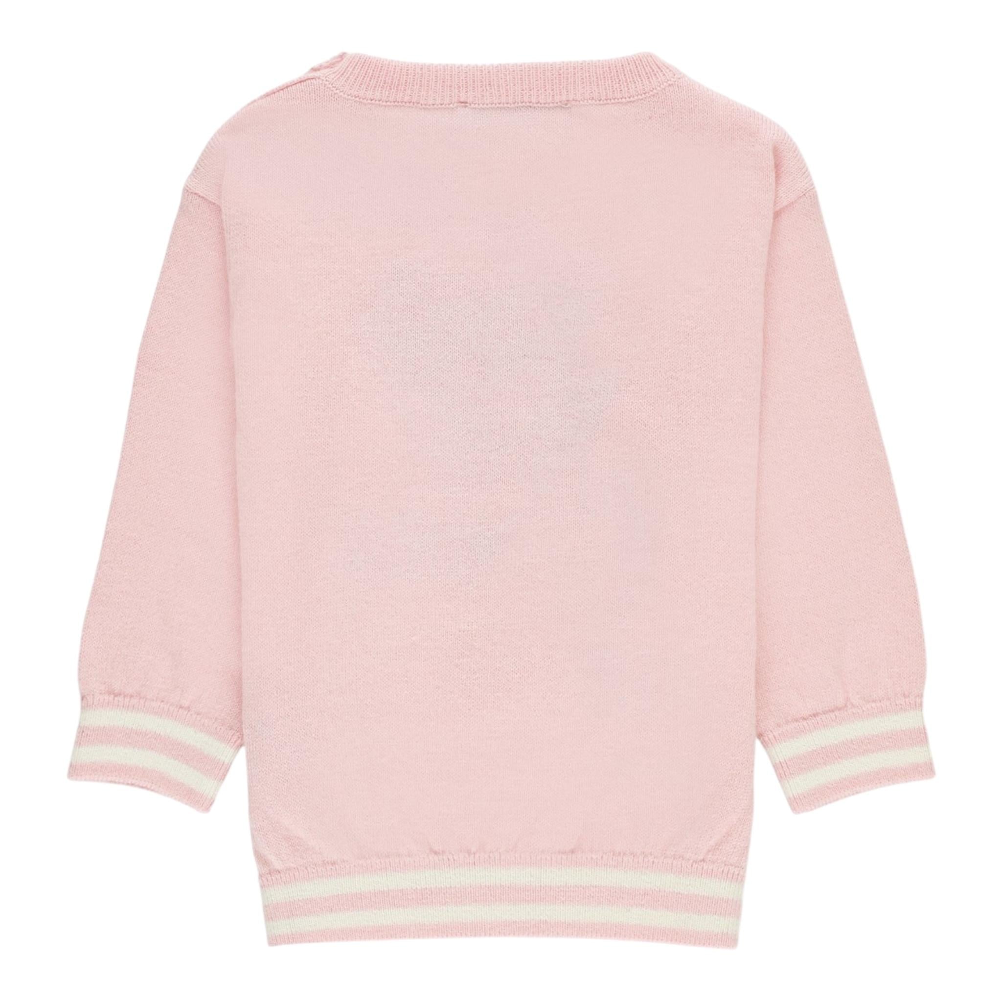 MOSCHINO maglia girocollo tinta unita con stampa in contrasto Rosa per Neonata MYW00JAX ROSA MOSCHINO 