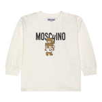 MOSCHINO abito felpa girocollo tinta unita con stampa Panna per Bambina MDV0BN PANNA MOSCHINO 