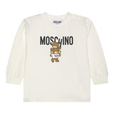 MOSCHINO abito felpa girocollo tinta unita con stampa Panna per Bambina MDV0BN PANNA MOSCHINO 