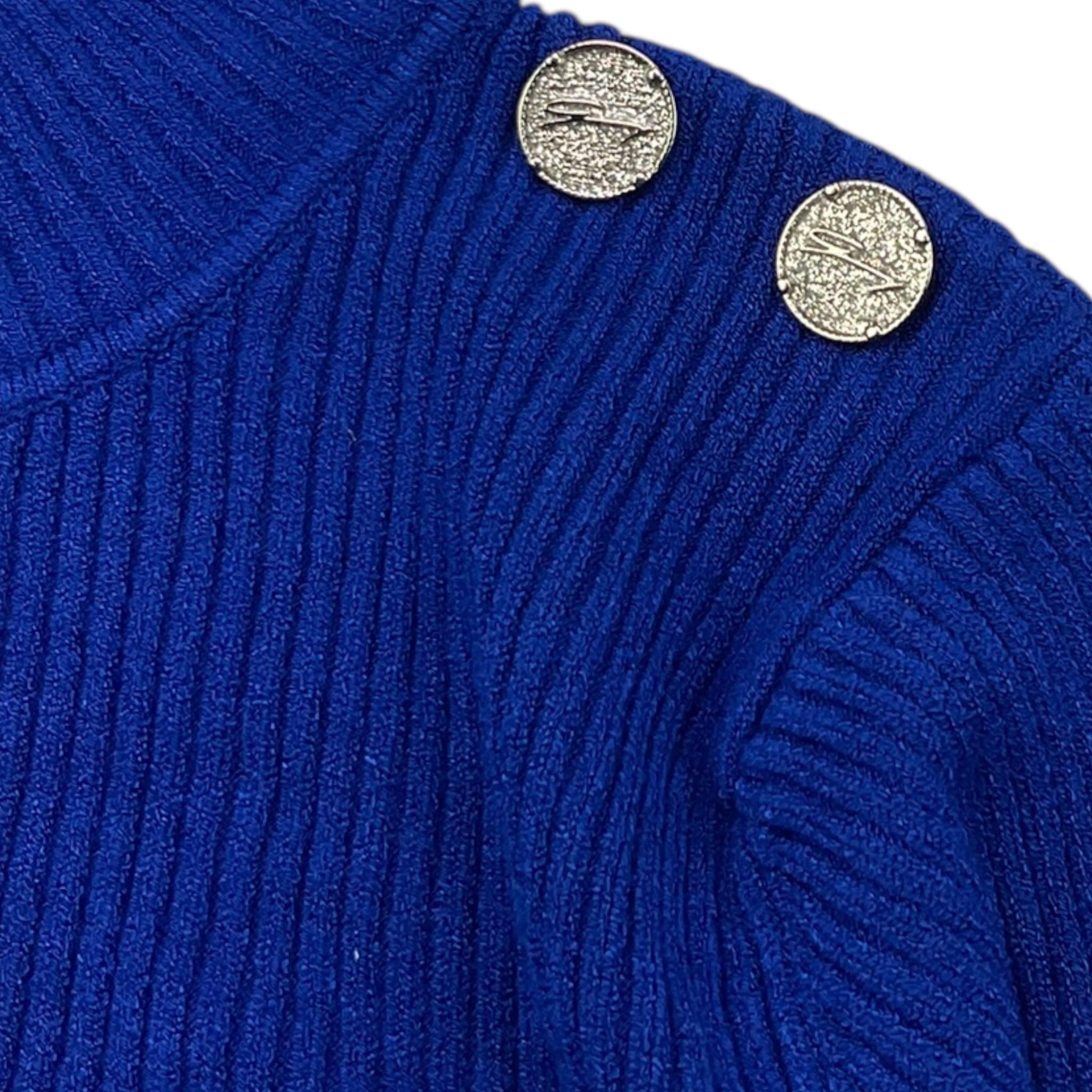 GENNY PRINCESS maglia mezzo collo tinta unita Cobalto per Bambina YFMA006 COBALTO GENNY PRINCESS 